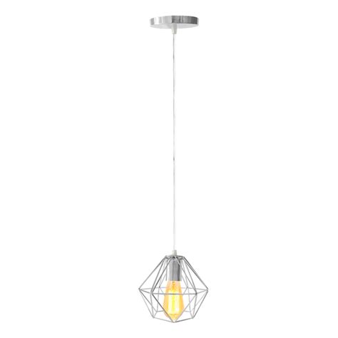 Lustre Lumin Ria Pendente Aramado Diamante Retro Cromado Leroy Merlin