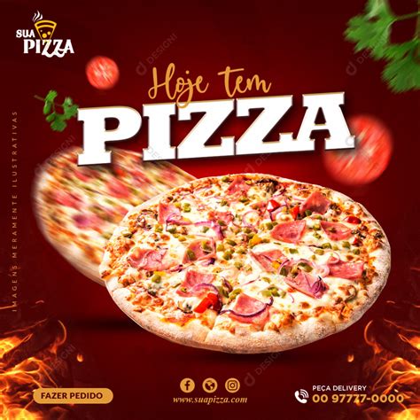 Hoje Tem Pizza Pizzarias Social Media PSD Editável download Designi