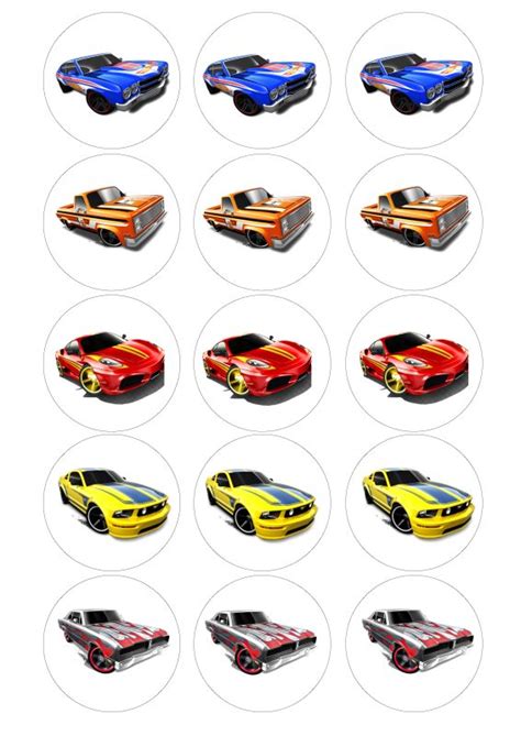 Car Hot Wheels Themed Cupcake Cookie Toppers Itty Bitty Cake Toppers