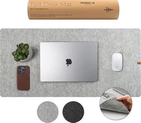 Nordik Large Felt Desk Mat - Marle - 89 x 43 cm - Full Desk Keyboard