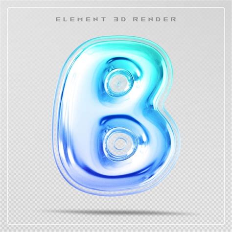 Premium Psd Gradient Letter B Font Bubble 3d Render