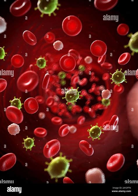 3d Rendered Illustration Of A Virus Infecting The Blood Stock Photo Alamy