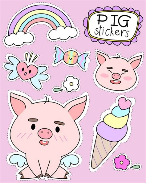 Cute Stickers Stickers Set Vector Collection Stock Vector By