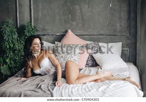 Beautiful Woman Lingerie Showing Long Legs Stock Photo Shutterstock