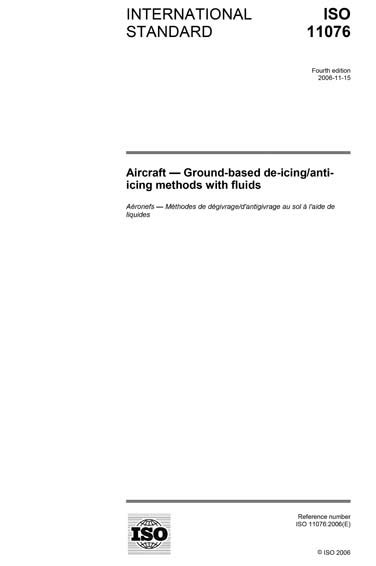 Iso Aircraft Ground Based De Icing Anti Icing Methods