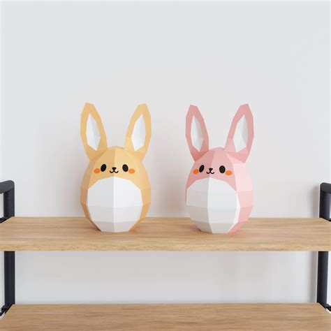 Easter Egg Rabbit Easter Bunny Papercraft 3d Model Easter Egg Decor