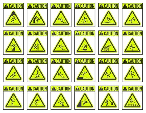 Premium Vector | Different types of danger Danger warning signs ...