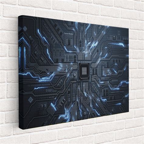 Motherboard Wall Art Canvas, Future Ready Decoration, GPU Unit Office