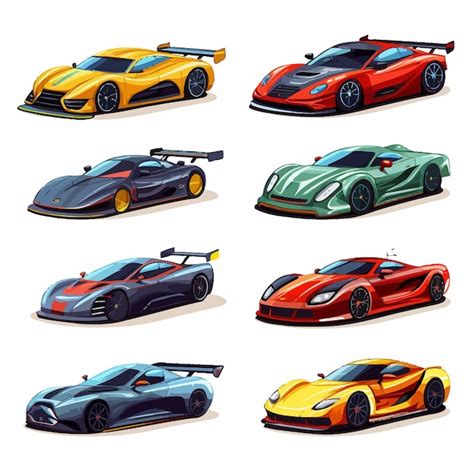 Premium Vector Race Car Speed Sport Vehicle Icons Set