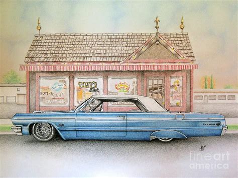 64 Chevy Impala Drawing By Robert Ball Fine Art America