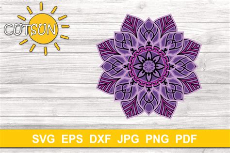 Mandala Svg 3d Layered Mandala Svg Cut File 5 Layers 516182 Cut Files Design Bundles