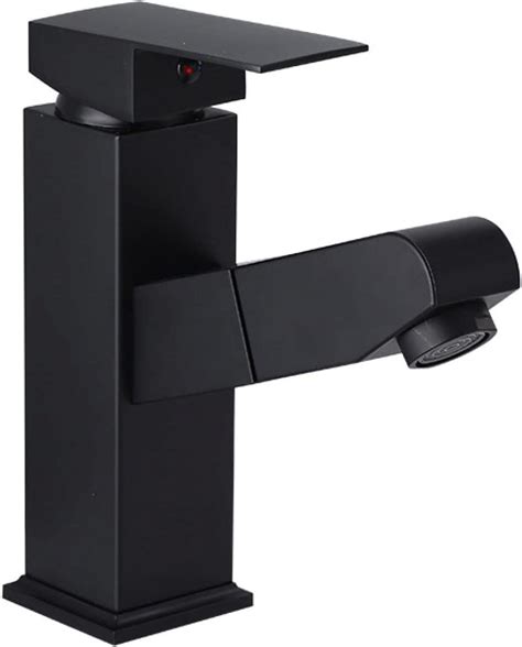 Bathroom Pull Out Faucet Single Handle Basin Mixer Tap For Hot And Cold Water Rotatable