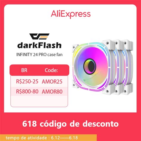 Darkflash Inf24 Pro 120mm Branco Rgb Caso Pc Ventilador Infinito 3