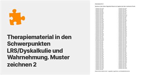 Muster Zeichnen 2 Therapiematerial LRS Dyskalkulie Wahrnehmung