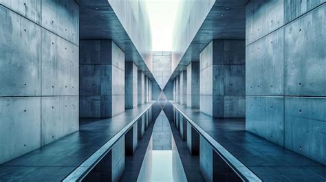 Premium Photo | Modern architectural corridor with symmetrical design