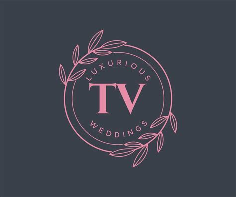 Plantilla De Logotipos De Monograma De Boda Con Letras Iniciales De Tv Plantillas Florales Y