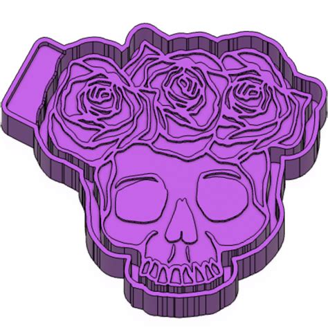 Stl File Rose Skull Freshie Mold Silicone Mold Box・3d Printable Model To Download・cults