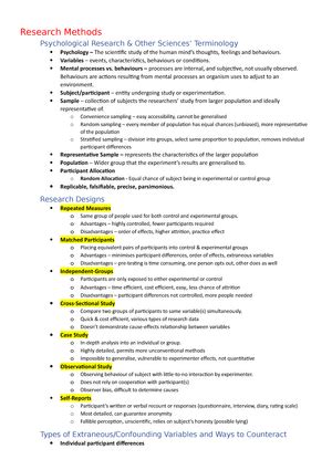 Unit 4 AOS 1 Psychology Notes Unit 4 Psychology AOS 1 Chapter 6