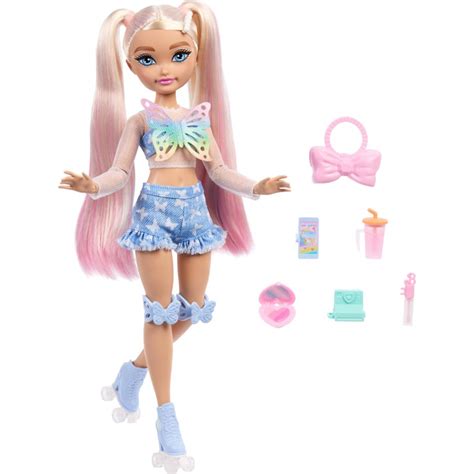 Barbie Dream Besties Malibu Skater Doll With Blonde Hair And Themed Makeup Pieces Jfx
