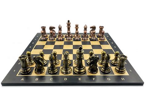 Plastic deluxe chess pieces with triple weight 3.85" and metallic coat ...