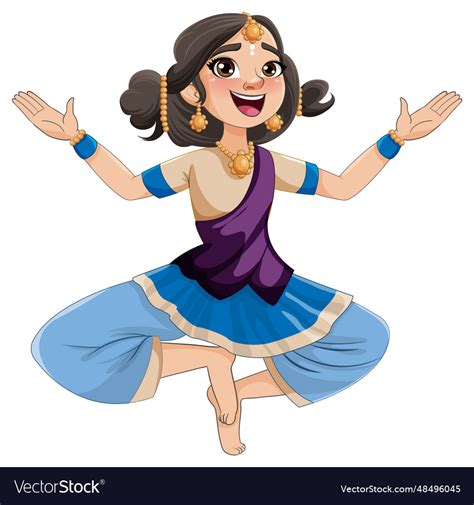 Indian Cartoon Characters In Traditional Cultural Vector Image