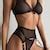 Embroidered Lingerie Set Floral Lingerie Set Mesh Bra Garter Belt Embroidery Lingerie Floral