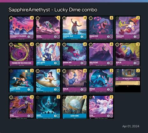 Sapphireamethyst Lucky Dime Combo Lorcana Deck Disney Lorcana
