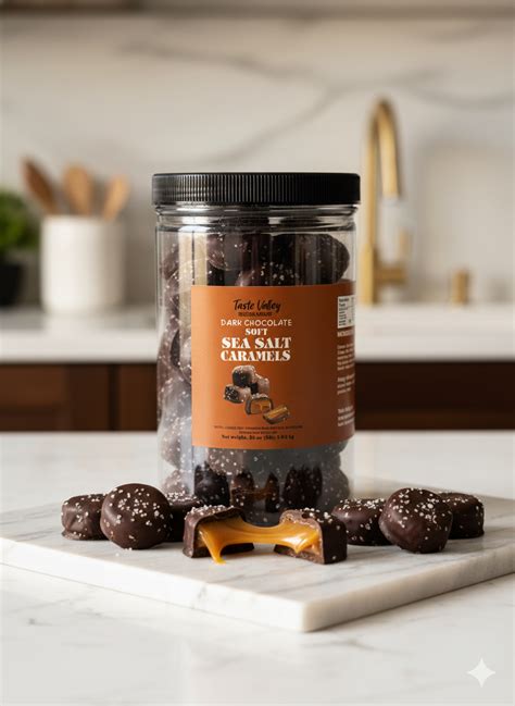Dark Chocolate Sea Salt Caramels 36 Oz Jar