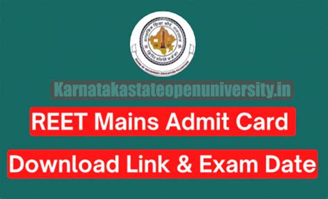 RSMSSB REET Mains Admit Card 2024 Out Download लक जर Direct Link