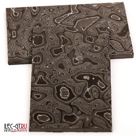 Купить серебряный мраморный кованый карбон дамаск 130х80х6 мм