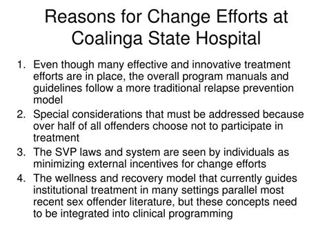 Ppt Coalinga State Hospital And Evidence Based Treatment For Sex Offenders Powerpoint