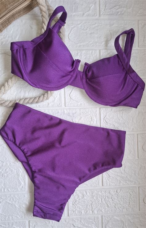 Biquini Meia taça hot Roxo Dipimenta moda praia