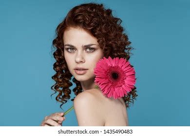 Pretty Woman Curly Hair Naked Shoulders Stock Photo Shutterstock