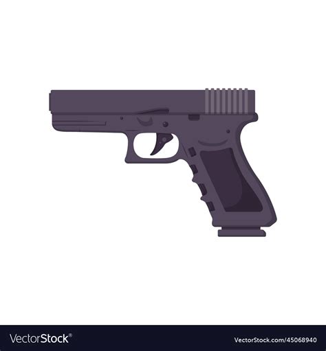 Glock 17 handgun flat clean icon design element Vector Image