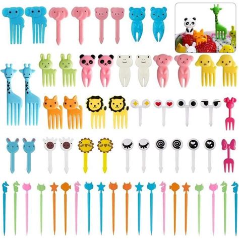 Jizxol Lot Fourchettes Fruits Enfants D Animaux Cure Dents