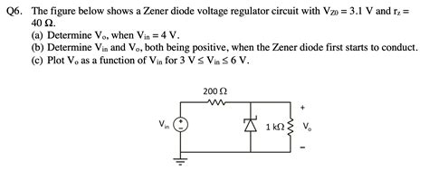 Solved Q6 The Figure Below Shows A Zener Diode Voltage