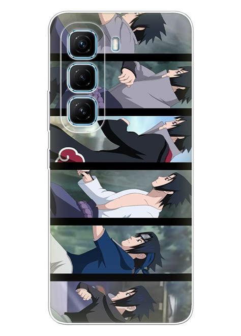 Чохол для Infinix Hot 50 Pro Plus 4G з силікону Саске Учиха колаж аніме серіал Наруто