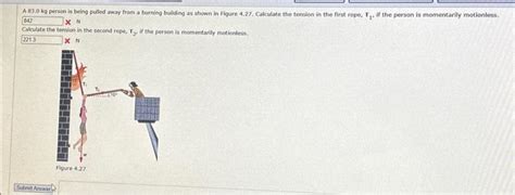 Solved A Kg Person Is Being Pulled Away From A Burnin
