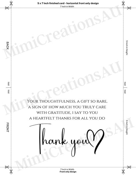 Printable Thank You Card, Thank You Poem Printable Card, Instant