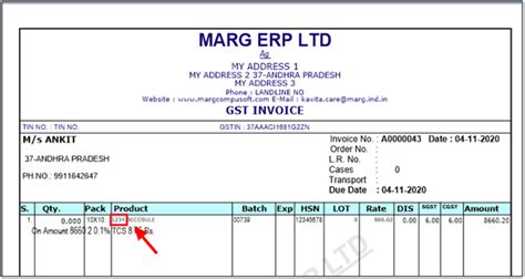 How To Print Hsn Code With Item Name In Bill Format In Marg Software