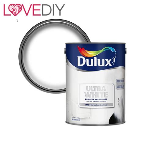 Dulux Ultra White Matt Emulsion Paint 5l Lovediy