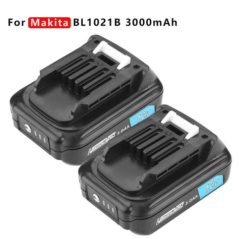 3000mAh แบตเตอรแบบชารจไฟสำหรบ Makita BL1021B BL1041B BL1015B