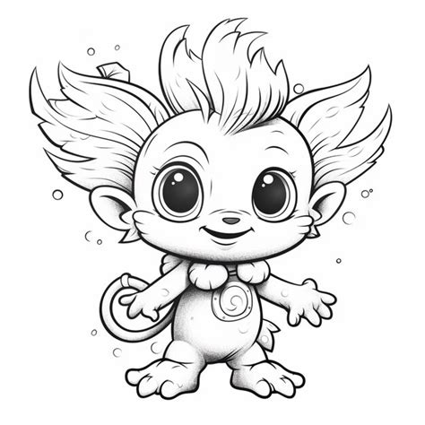 Premium AI Image | A cartoon drawing of a little troll with big eyes ...