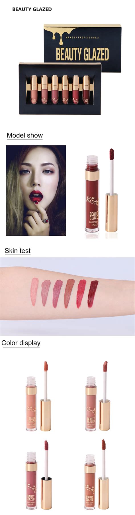 Beauty Glazed Pcs Set Liquid Matte Lipstick Easy To Wear Long Lasting Lip Gloss Waterproof Nude
