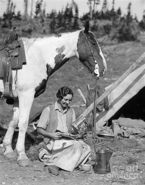 Cowgirl Having Breakfast C1920s Photograph By H Armstrong Robertsclassicstock Fine Art America