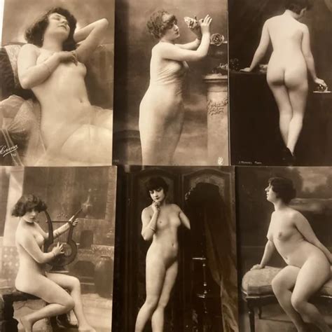 6 X VINTAGE Nude Lady Risque Naked Edwardian French Lady Postcards FREE POSTAGE EUR 14 95