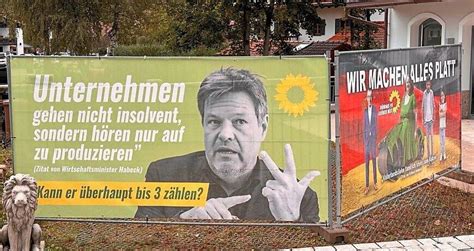 Spott Plakate Gegen Gr Nen Politiker Unternehmer Aus Bayern Muss Keine