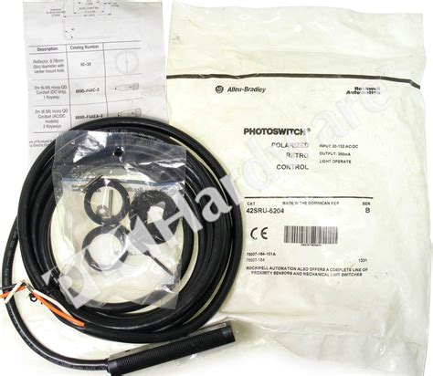 PLC Hardware: Allen Bradley 42SRU-6204 PHOTOSWITCH Photoelectric Sensor, 3m