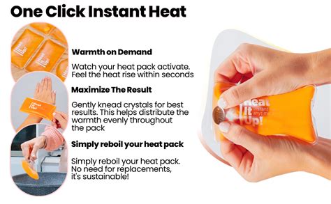 Amazon HEAT IT UP Reusable Heat Pack 8 Instant Heat Packs For Hot Compress Pads Can Be