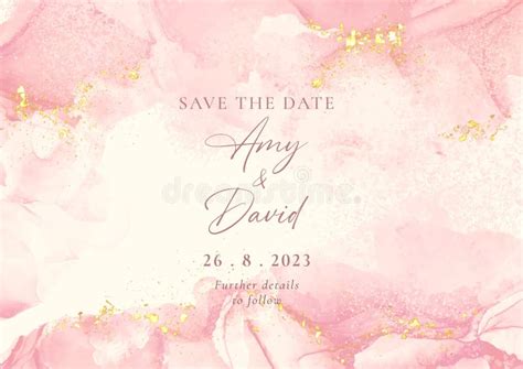 Decorative Hand Painted Save The Date Invitation Design Stock Image